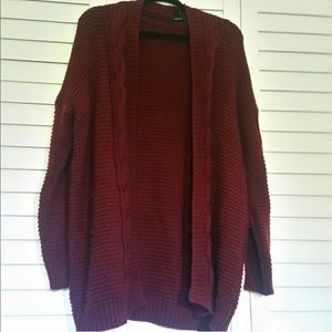 Oversized forever 21 maroon cardigan